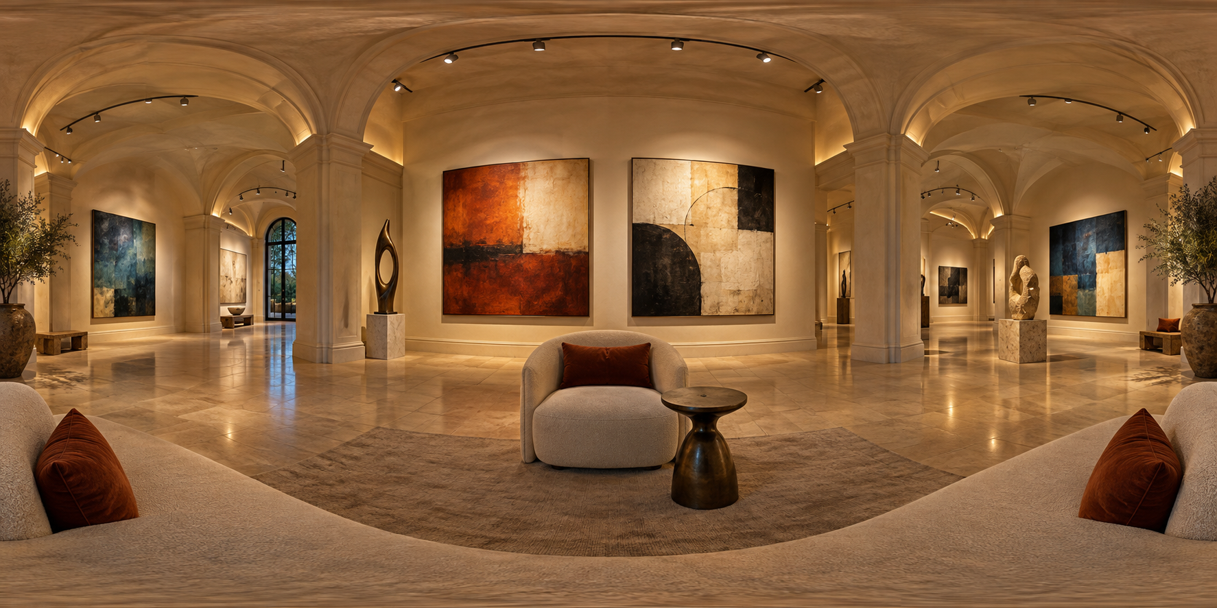 A private after-hours gallery with original artwork and space for two